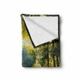 thumbnail image 2 of Nature Soft Flannel Fleece Blanket, Mother Nature Theme Oil Painting Style Forest Meadows and Trees Print, Cozy Plush for Indoor and Outdoor Use, 50" x 70", Avocado Green Fern Green, by Ambesonne, 2 of 6