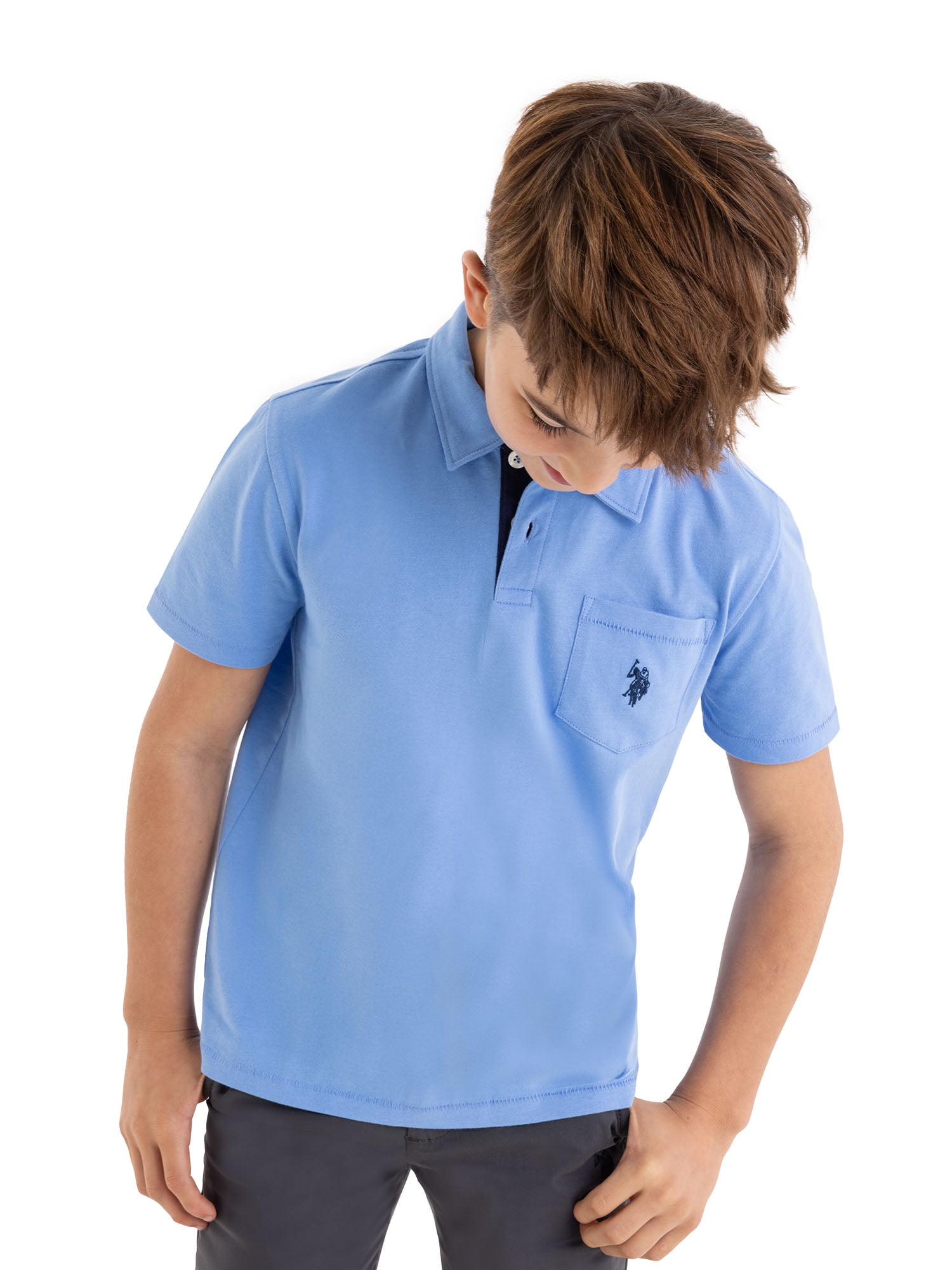 U.S. Polo Assn. Boys Jersey Pocket Polo Shirt, Sizes 4-18