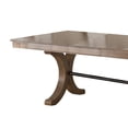 thumbnail image 3 of Transitional Extendable Wooden Dining Table with Trestle Base, Brown, 3 of 11