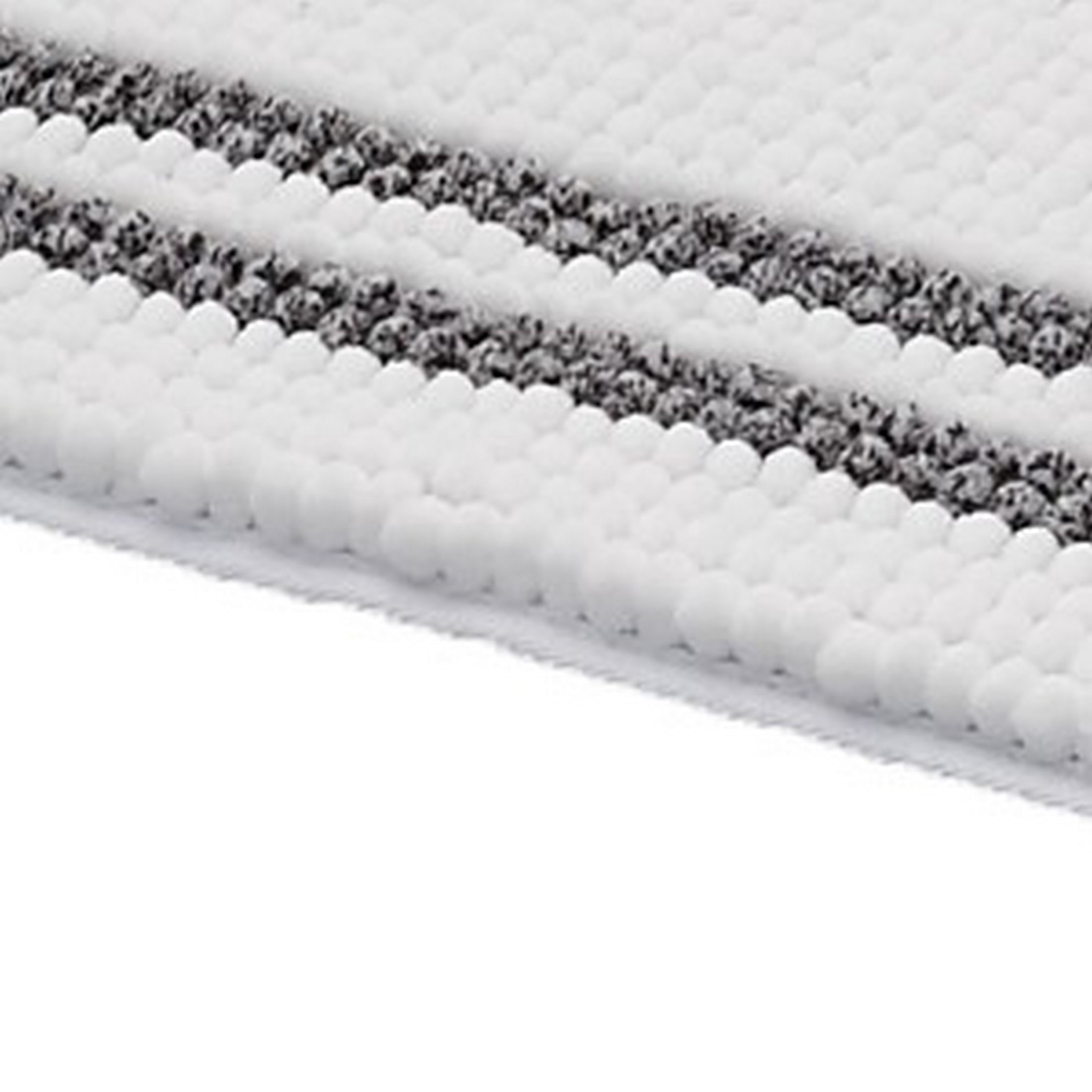 VCNY Home Hotel White/Charcoal Striped Polyester Bath Rug, 24" x 60"