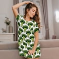 thumbnail image 3 of Zufioo Cute Broccoli Print Women's Nightgown, Round Neck Short-sleeved Pajamas, Home Wear Suitable for Home and Outing, 3 of 6