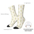 thumbnail image 4 of KLL White And Gold Geometry Print Cool Socks Men's Women's Crew Socks Funny Crazy Novelty Stockings, 4 of 6