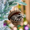 thumbnail image 4 of Adorno de árbol de Navidad acrílico plano 2D con agujero | Diseño de piña caprichoso | Decoración navideña para coche y hogar | Colgante de árbol festivo con aro para colgar, 4 of 5