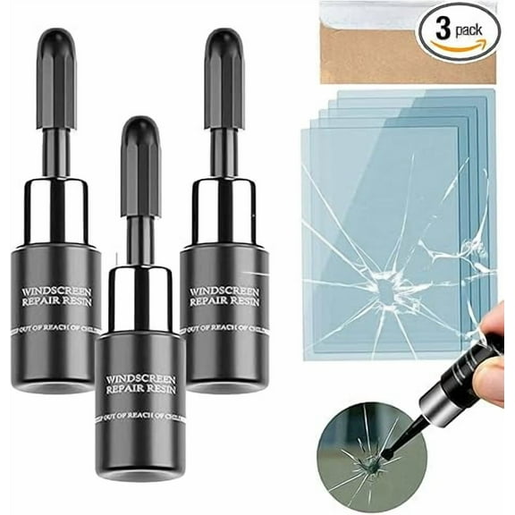 Nano Glass Repair Fluid DIY Cracks'Gone Windshield Crack Liquid Repair Kit Auto Nano Fluid Glass Filler Tools Resin Scratch Chip Repair Glue for Cracks(3PCS)