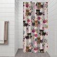 thumbnail image 2 of Yorkie and Pioneer Flower Shower Curtain 36"x72" ,Bathroom Decorative Shower Curtains Set with 12 Hooks,Modern Waterproof Washable Shower Curtain, 2 of 6