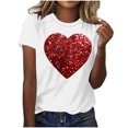 thumbnail image 2 of Valentines Shirt for Women, Heart T Shirts Women, Short Sleeve Tops Trendy Women's Round Neck Print Casual Short Sleeved Tops Crew Neck Blouse Shirt, 2 of 4