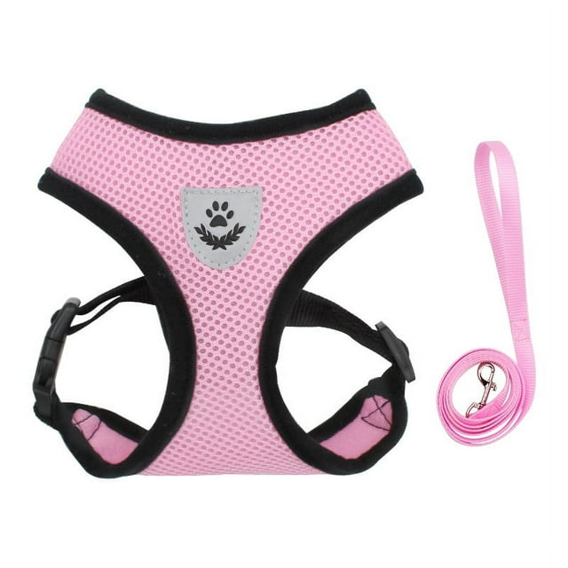Juego de chaleco y correa para perros para caminar con gatos y cachorros Arnés de malla suave para cachorros Arnés de chaleco ajustable para gatos Adepaton CPB-US-ZMR14-8