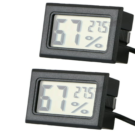 2-pack Digital LCD Humidor Cigar Hygrometer Thermometer Temperature (Best Digital Hygrometer For Cigars)