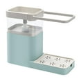 thumbnail image 1 of Liquid Dispenser Box, PP 3 Storage Automatically Dish Soap Dispenser Single Hand Operation with Towel Hanger for Kitchen Green, 1 of 8