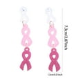 thumbnail image 3 of Cancer Awareness Pink Ribbon Earrings Acrylic Dangle Drop Earrings for Women Survivor Support Jewelry Christmas Holiday Party Fundraiser Events Lightweight Fashion Accessories Bulk, 3 of 6