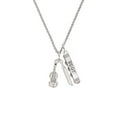thumbnail image 2 of Delight Jewelry Silvertone Violin and Bow Silvertone Best Friends Forever Bar Charm Necklace, 23", 2 of 4