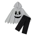 thumbnail image 3 of RMGVDSD Boys Halloween Ghost Costume Poncho Cape Hooded Tops And Pants Set Ghost Face Print Kids Halloween Dress Up Outfit Fall Clothes 9-12 Months, 3 of 9