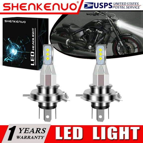 SHENKENUO For Yamaha XT600 Road Star XVZ1300 XV1600 XV1700 2X 9003 H4 LED Headlights Bulbs,Pack of 2,C94