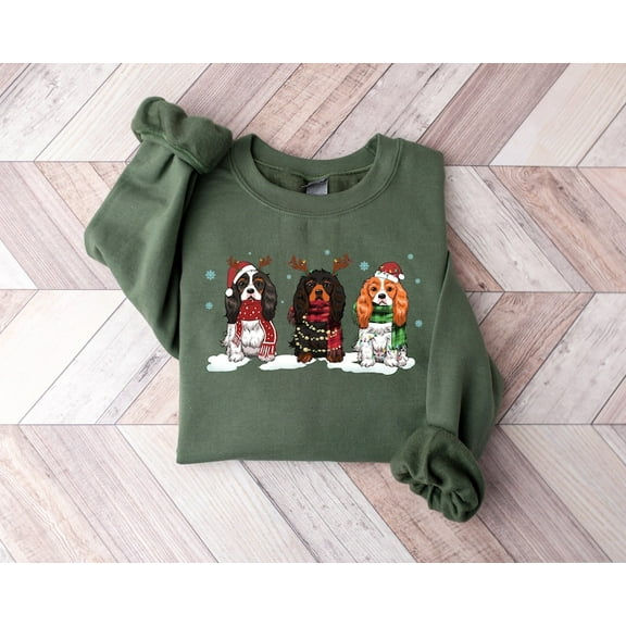 Cavalier King Charles Spaniel Christmas Sweatshirt, Christmas Dog Shirt, King Charles Spaniel Shirt, Dog Mom sweater, Dog Lover Sweatshirt
