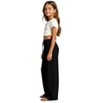 thumbnail image 3 of Lullu Girls Palazzo Pants Pull on Drawstring Loose Straight Leg Trousers, Black, Sizes 4-13, 3 of 5