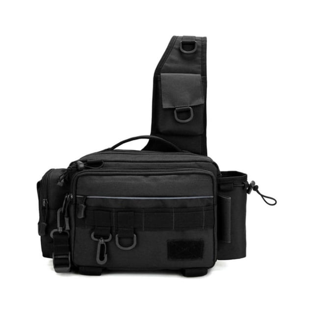 Eigraketly Bolsas de aparejos de pesca multifuncionales Compartimentos de un solo hombro Práctico paquete de cintura Bolsa de almacenamiento de Type2 NO2