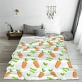 thumbnail image 5 of Honeii Vegan Fruit Carrot Print Fleece Blanket - Throw Blanket for Bed, Sofa, Couch, Camping, and Travel , Microplush Ultra Soft Warm Blanket-80"x60", 5 of 7