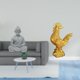 thumbnail image 2 of Estatua de mono en miniatura, escultura de pollo meditador budista, resina, arenisca, textura realista, adecuada para regalar, decoración del hogar., 2 of 8