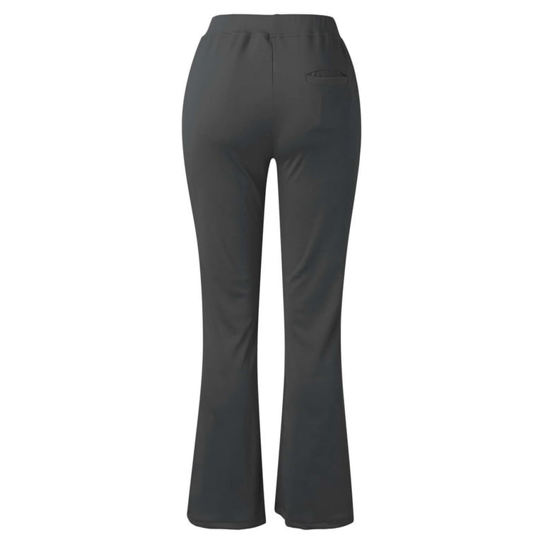 Dyfzdhu Yoga Pants For Women Stretchy High Waist Flare Leggings Wide  Straight Leg Sports Flared Trousers With Pocket Fitness Grey S 