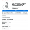 thumbnail image 2 of Fuel Pump Assembly 1 - Compatible with 2011 - 2016 Chrysler Town & Country Mini Passenger Van 2012 2013 2014 2015, 2 of 2