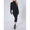 thumbnail image 4 of xiaxaixu Robe Longue en Tricot d'Hiver pour Femmes Couleur Unie Manches Longues Col Haut Robe Pull Ample, 4 of 9