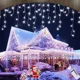 thumbnail image 2 of Cortina de luces LED navideñas para exteriores, impermeables, de 3 a 40 m, con forma de carámbano, para calle, jardín, casa, centro comercial, luces decorativas para aleros, 2 of 5