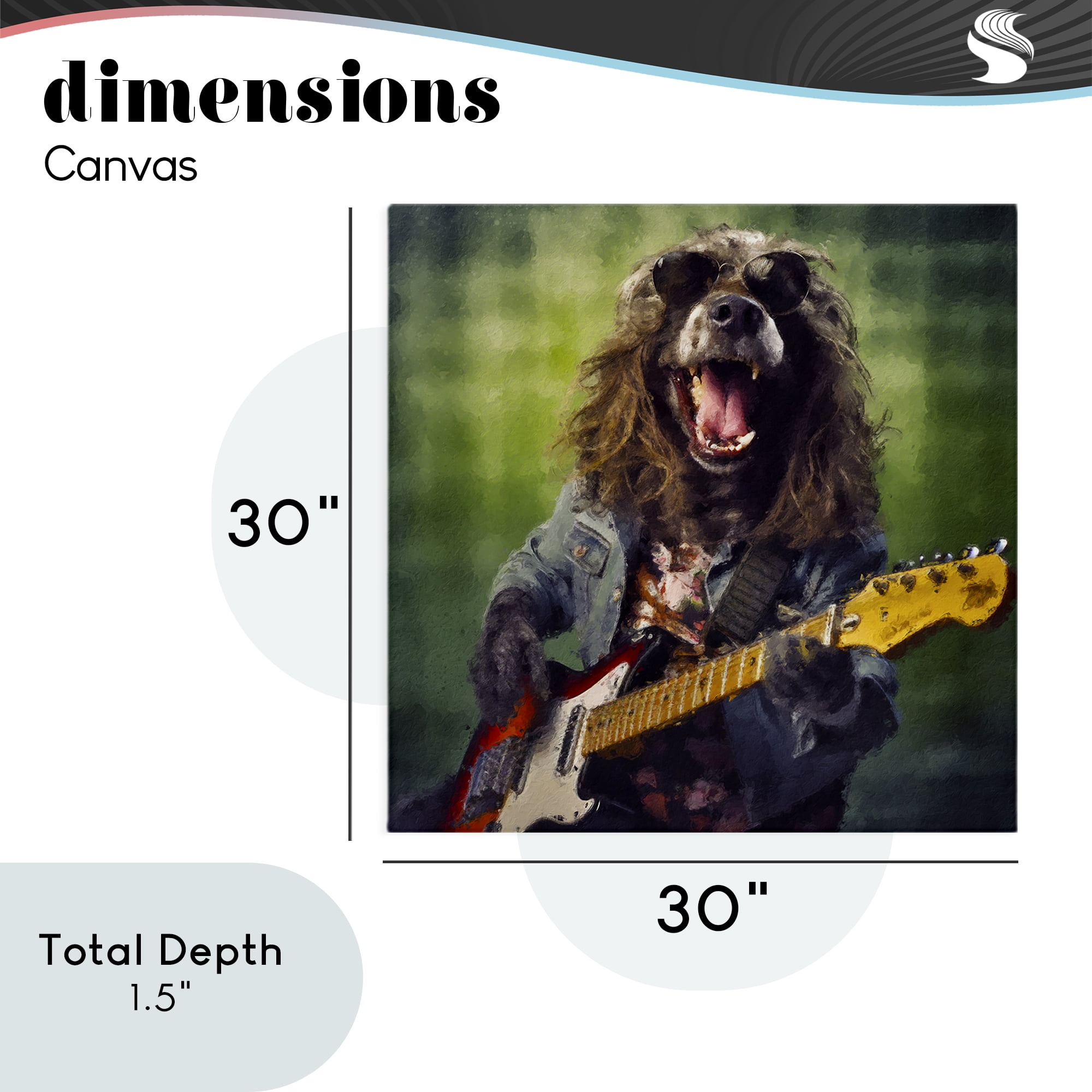 Musician Mutt Halen Canvas Wall Art, design by Sean Parnell