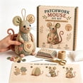 thumbnail image 2 of RBCKVXZ Patchwork Mouse DIY Sewing Kit, Pre-Cut Fabric Stuffed Mouse Craft Set with Step-by-Step Guide for Beginners Handmade Decor Gift, 2 of 5