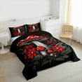 thumbnail image 3 of Manfei Red Mushroom Queen Comforter Set,Natural Plant Bedding Sets,Rustic Flower Floral Bedding Comforter Set For Child,Super Cozy Room Decor Reversible,3 Pieces, 3 of 8