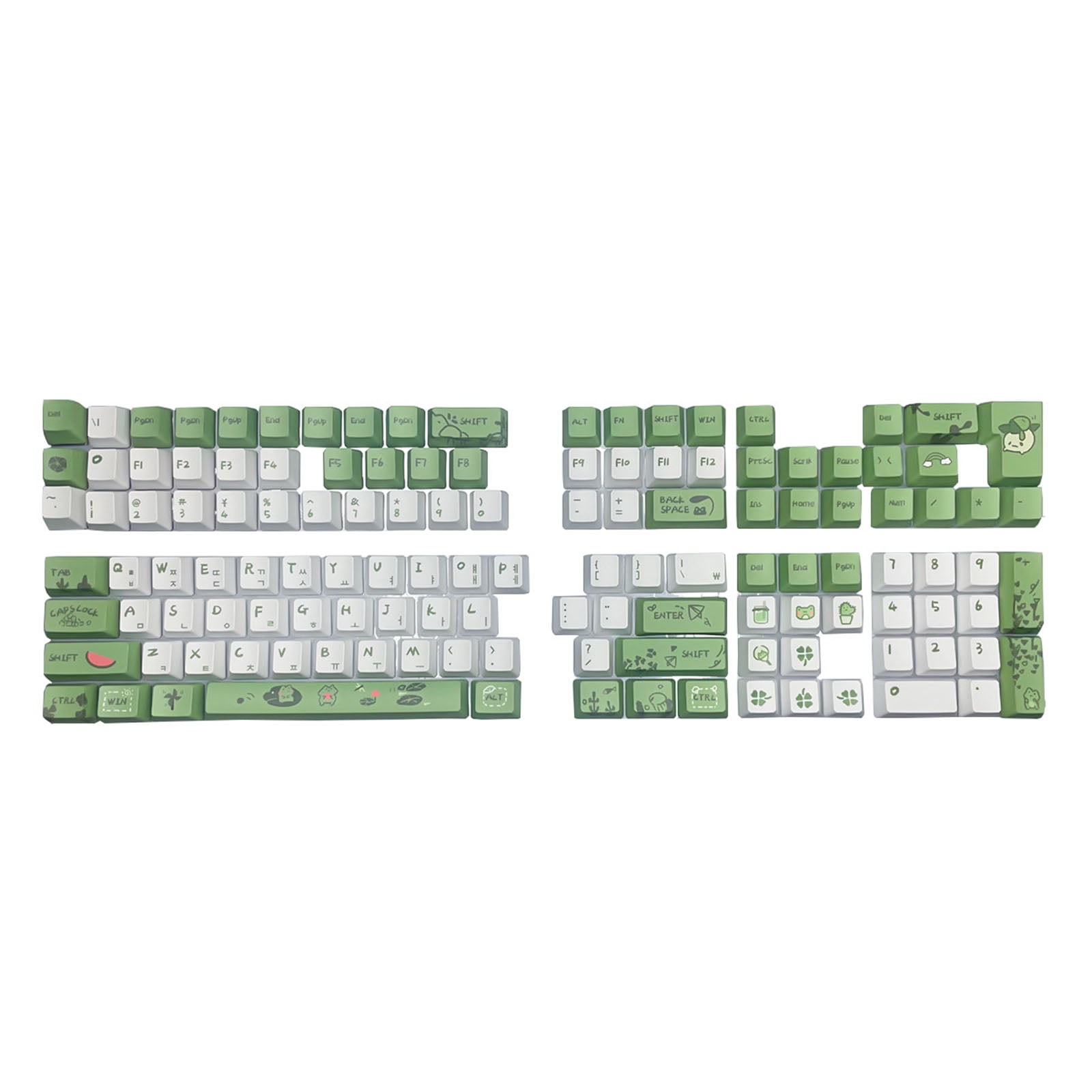 Frogs Pattern Korean Keycaps for Switches Mechanical Keyboard,OEM Height for Typists and Gamers