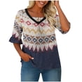 thumbnail image 4 of Camiseta de Cuello de Tripulación Casual de Manga Corta de Verano de las Mujeres con Detalle Plisado para el Uso Diario, Tela de Poliéster Suave, Camiseta de Color Sólido, 4 of 6