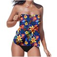 thumbnail image 2 of Babysbule Women's Two Piece Tankini Set Swimsuits Printed Strapless Nylon Swimwear Beachwear Bathing Suit, 2 of 4
