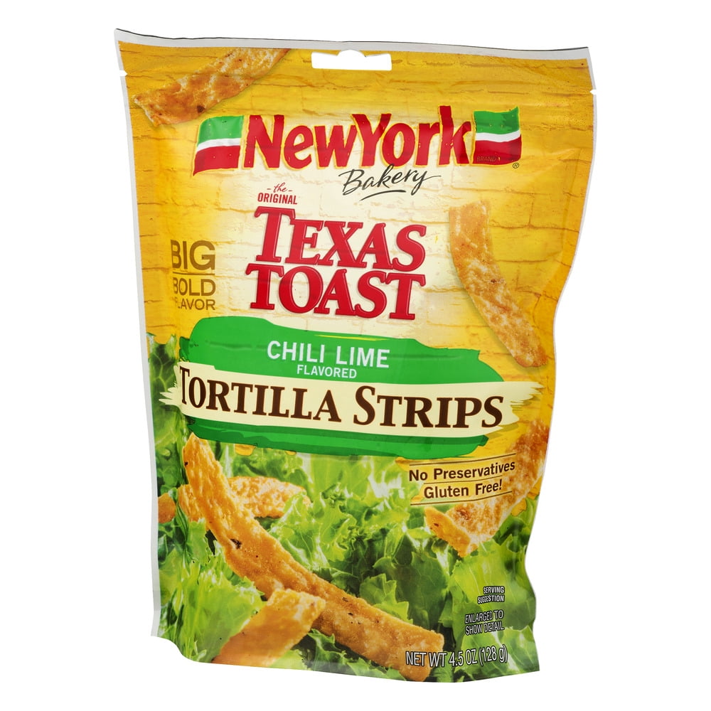 New York The Original Texas Toast Tortilla Strips, Chili Lime, 4.5 Oz