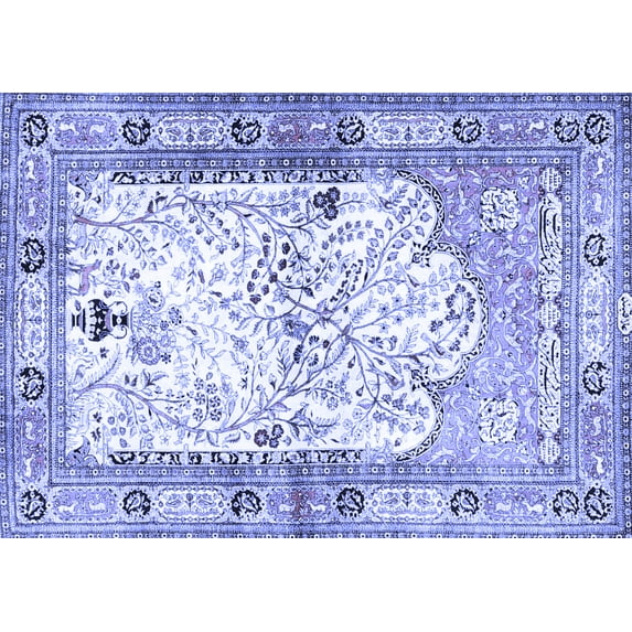 Ahgly Company Indoor Rectangle Animal Blue Traditional Area Rugs, 3' x 5'