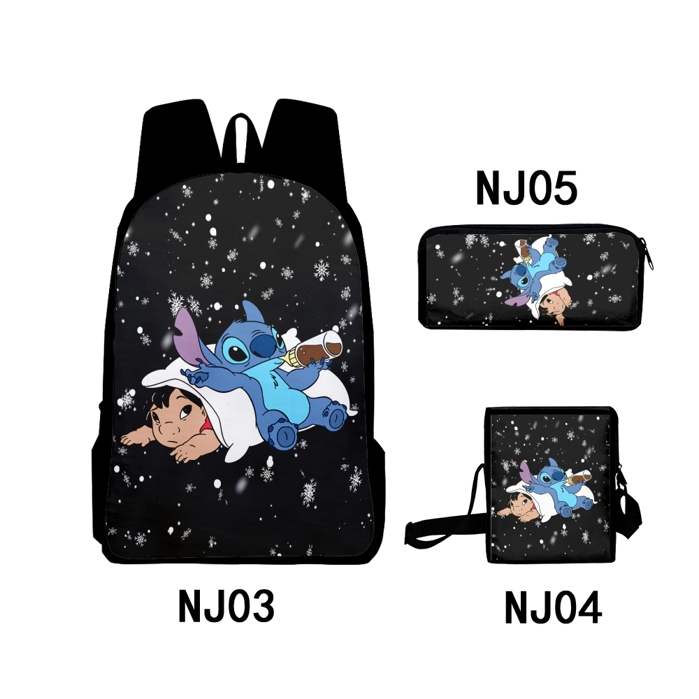 Lilo & Stitch Backpack with Lunch Box and Pencil Case for Boys and