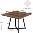 thumbnail image 2 of Square Dining Table for 2, 31.5" Industrial Dinner Table, 2 of 5