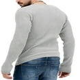 thumbnail image 3 of Solid Color V Neck Sweater for Men with Long Sleeves and Ribbed Knit Pullover, 3 of 4