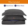 thumbnail image 3 of JS Sanders 800 Thread Count 100% Egyptian Cotton Premium 3 Piece Duvet Set - Breathable All Season Comforter Cover with Zipper Closure & Corner Ties | Smooth Sateen (Super King Plus, Dark Grey), 3 of 8