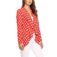 thumbnail image 2 of Women's Polka Dot Open Front Office Style Long Sleeves Blazer Jacket, 2 of 5