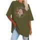 thumbnail image 1 of Camisetas de Manga Corta para las Mujeres Impreso Cuello Redondo Suelto Camiseta, Casual Cuatro Estaciones Blusa para el Hogar, 1 of 3