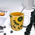 thumbnail image 5 of Disketp Bees and Sunflowers Large Coffee Mug with Handle Tea Cup Novelty Coffee Cup for Men Women Office Work, 5 of 6