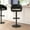Black Vinyl/Black Frame, variant on BizChair Contemporary Black Vinyl Adjustable Height Barstool with Rounded Mid-Back and Chrome Base