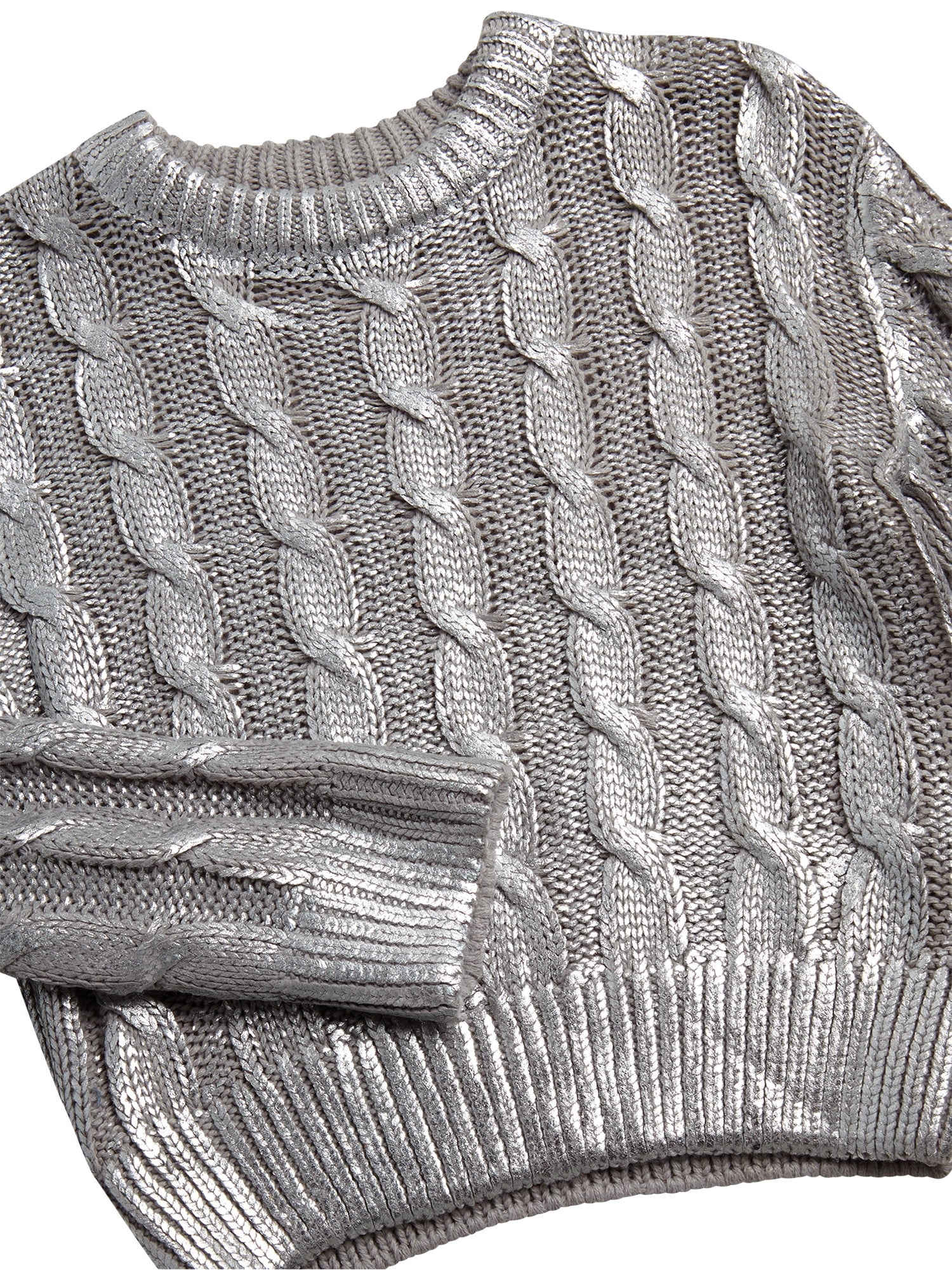 Jessica Simpson Girls Foil Knit Sweater, Sizes 7-16