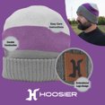 thumbnail image 2 of Hoosier Rookie Beanie Stocking Cap Hat with Ivory, Purple, and Gray Hoosier Brand Coloring with Hoosier Keychain, 2 of 9