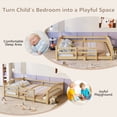 thumbnail image 4 of Euroco Wood Full Size Platform Bed, Montessori Floor Bed with Safety Guardrails, Natural, 4 of 13
