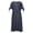 2_Navy, variant on Asxite Summer Dresses for Women Casual Solid V Neck Short Sleeve Button Breathable Midi Sundress