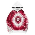 thumbnail image 5 of Tie Dye Shirt for Women Oversized Long Sleeved Hoodie Fall Winter Fashion Sweatshirt with Pockets Wine S, 5 of 5