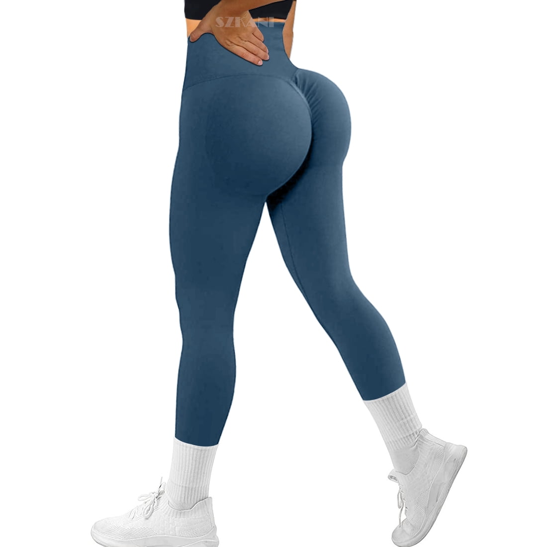 Women's Booty High Waist V Back Seamless Leggings Scrunch Butt Lifting  Workout Yoga Pants