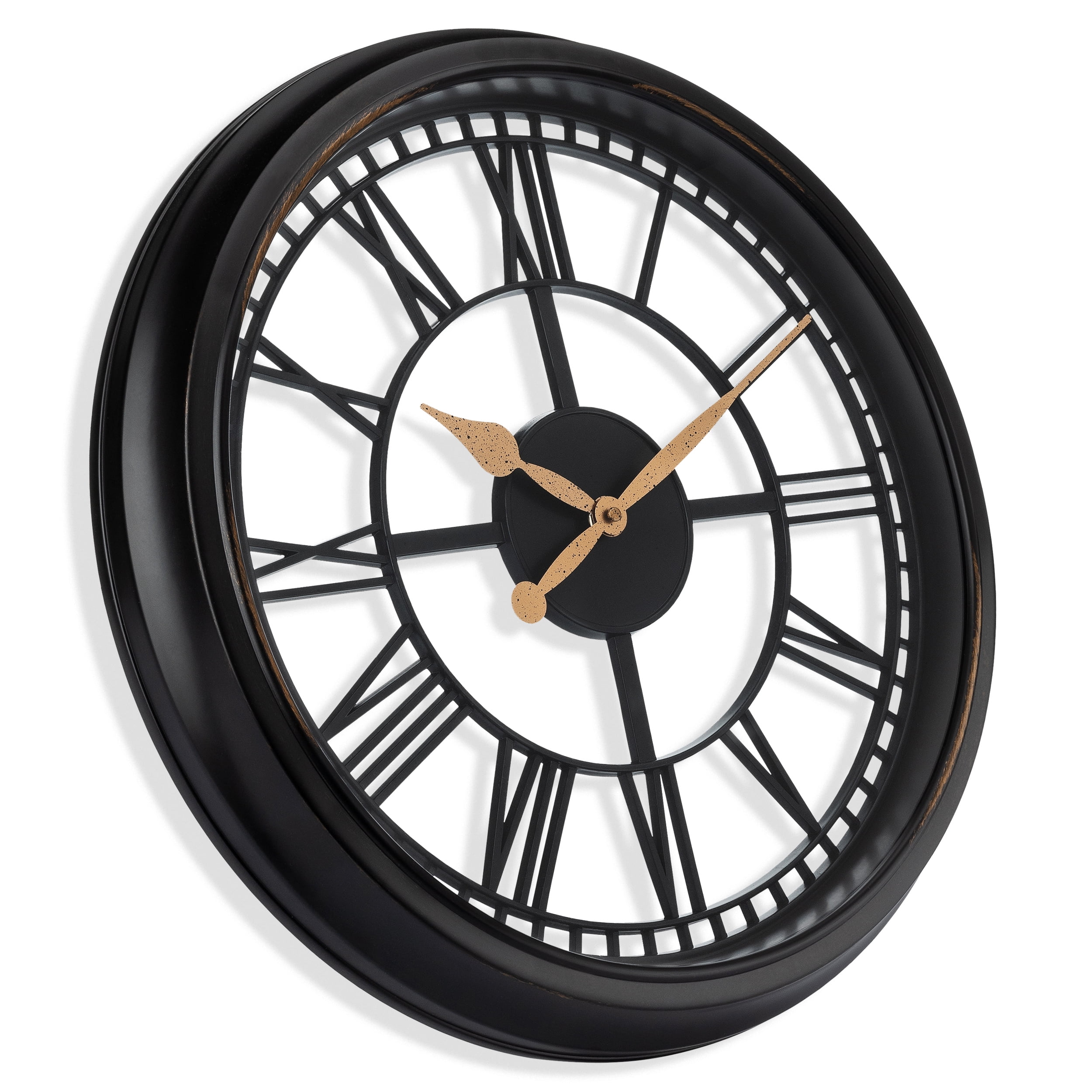 Brown/Bronze Vintage Style Large Round Roman Numeral Open Face Analog QA Wall Clock by Westclox
