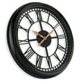 thumbnail image 3 of Brown/Bronze Vintage Style Large Round Roman Numeral Open Face Analog QA Wall Clock by Westclox, 3 of 5